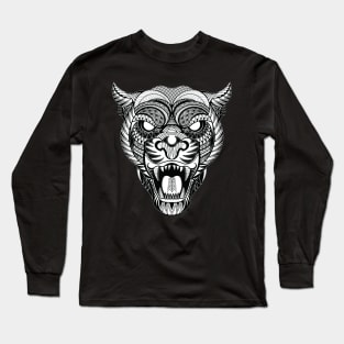 Tribal line Art Tiger Long Sleeve T-Shirt